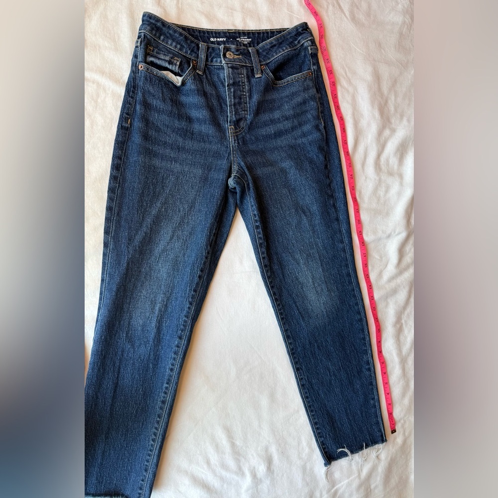 High-Waisted Button-Fly OG Straight Ankle Jeans | Old Navy | size 4 - Picture 3 of 7